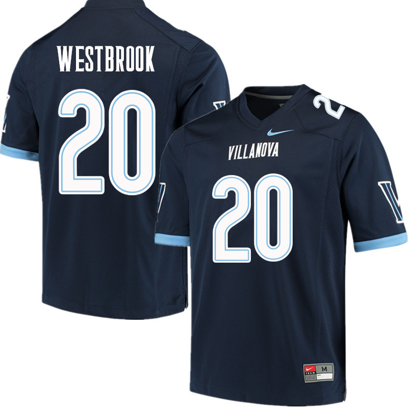 Men #20 Brian Westbrook Villanova Wildcats College Football Jerseys Sale-Navy - Click Image to Close